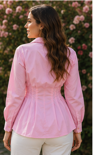 Elegant Pleated Waist Blouse
