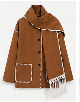 Jacket with Built-In Scarf – Effortless Style & Cozy Comfort