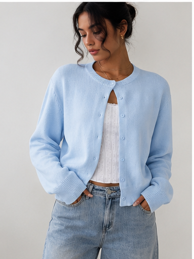 Soft Knit Button Cardigan