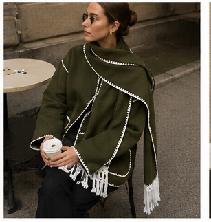Jacket with Built-In Scarf – Effortless Style & Cozy Comfort