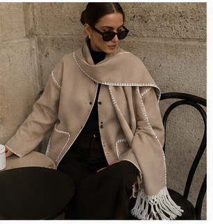 Jacket with Built-In Scarf – Effortless Style & Cozy Comfort
