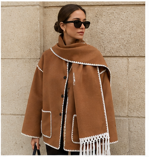 Jacket with Built-In Scarf – Effortless Style & Cozy Comfort