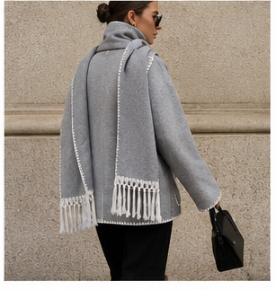 Jacket with Built-In Scarf – Effortless Style & Cozy Comfort