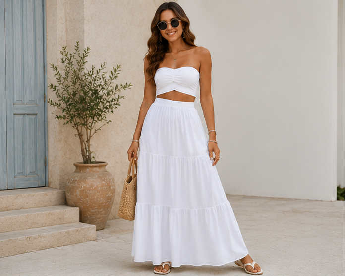 Elegant Tiered Maxi Skirt